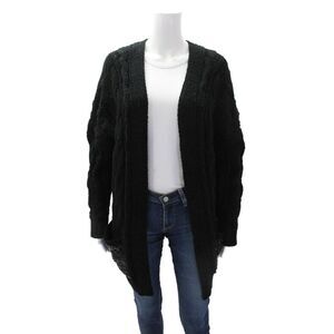 Loyd/ford Women's Long Sleeves Open Front Sequin Cardigan Sweater Black Size S